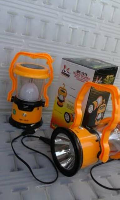 Lentera Emergency &amp; Senter &amp; Powerbank &amp; Solar panel MS-1015