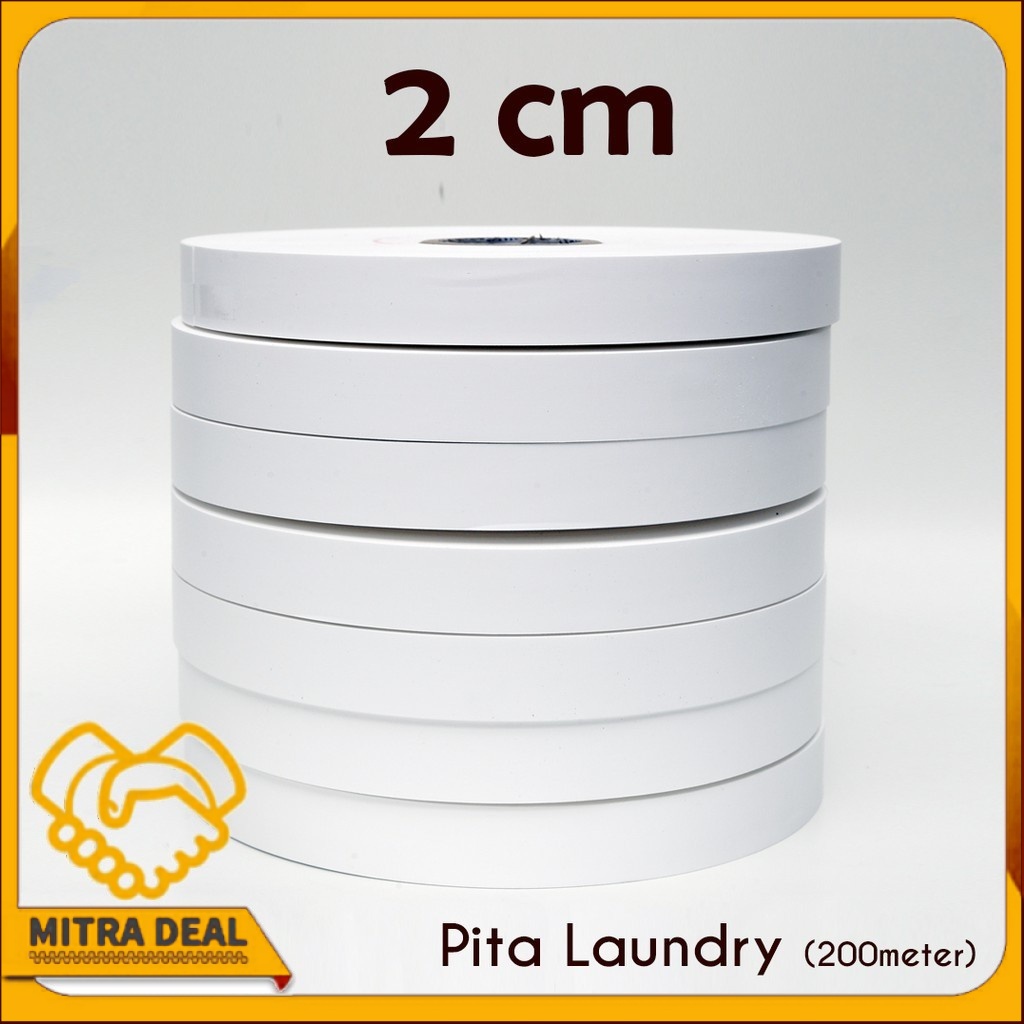 

[COD] Pita Laundry Taffeta Label Penanda Roll Kain Kertas 20 mm 2cm 200meter