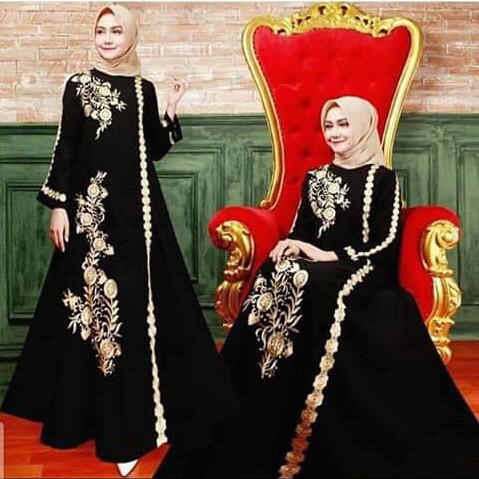 Exclusive Casual Abaya Hitam Bahan Jetblack Dress Maxi Turkey Umroh Kwalitas Boutique-3