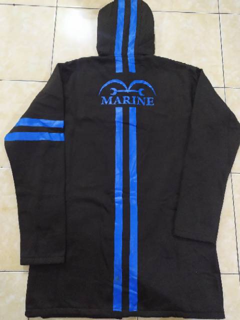 jubah anime one piece marine biru