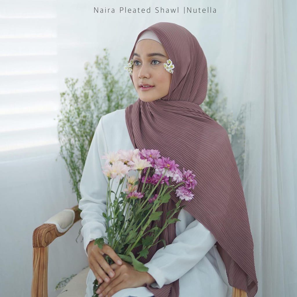 Hijab Pashmina Plisket Lidi Premium Ceruty Babydoll / Jilbab Pashmina Plisket Lidi Premium Ceruty Ba