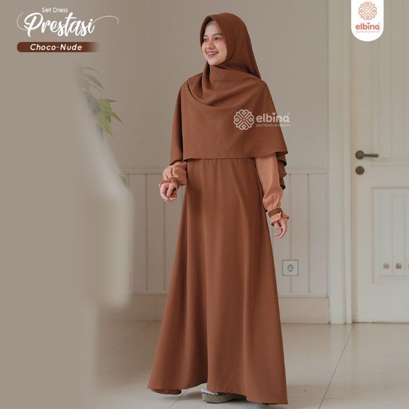 Dress Prestasi by Elbina Hijab/Gamis Syari/Hijab Muslimah Kekinian