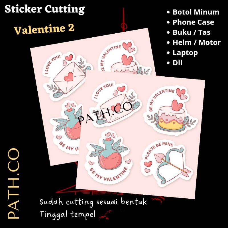 

Sticker Aesthetic Valentine Day 2 Stiker Super Kawaii for Helm Laptop Tas Phone Case HP