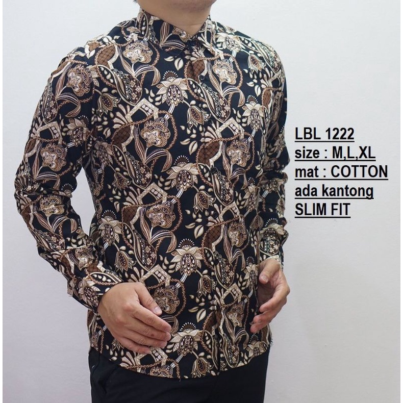 UNIK ASLI KEMEJA PRIA SLIM FIT BAJU BATIK PRIA SLIMFIT LBL1222 MIXCLOTHING