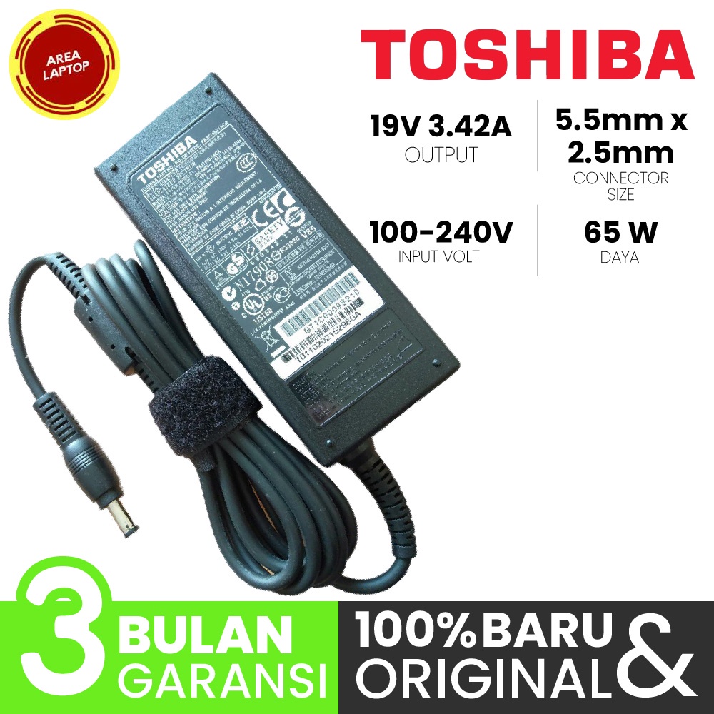 ADAPTOR CHARGER TOSHIBA C600 C640 L640 L645 L745 ORIGINAL