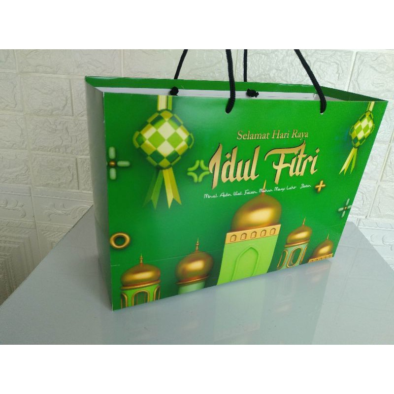 

paperbag lebaran gambar masjid gold/ paperbag idul Fitri / paper bag idul Fitri / paper bag lebaran
