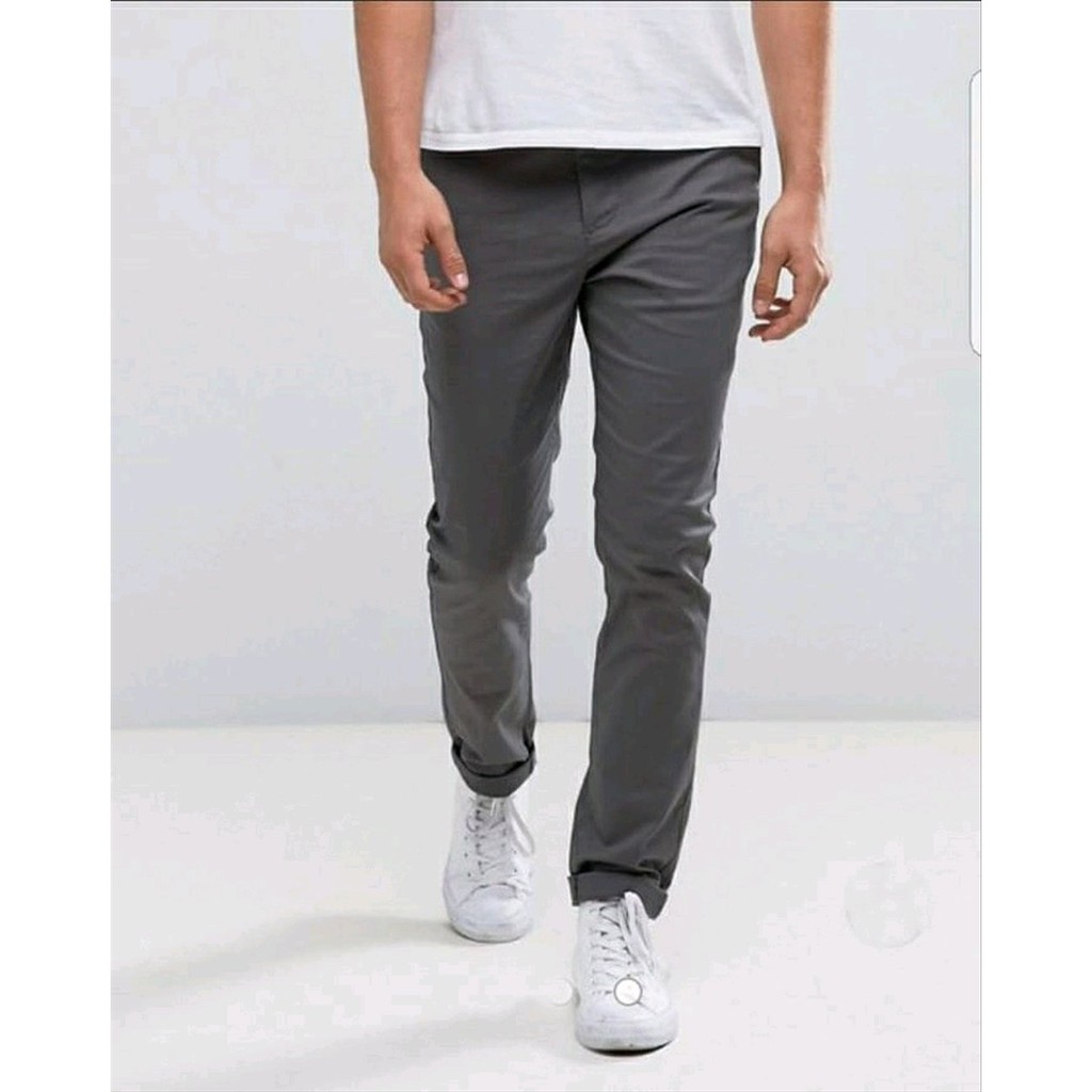 Celana Chino Abu Semi Formal Style Slim Fit Navy