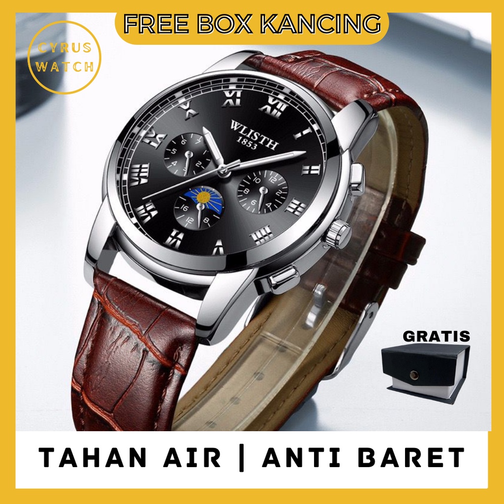 WL002 [COD] JAM TANGAN PRIA KULIT SINTETIS ELEGAN IMPOR jam tangan kerja pria cyrus wl