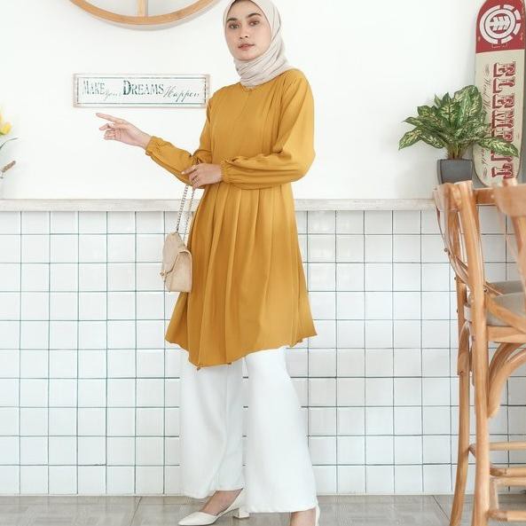 ❤ BELI  ❤ TUNIK LUCKENSA - ATASAN TUNIK WANITA MUSLIM POLOS LADY PREMIUM by Raline Mode