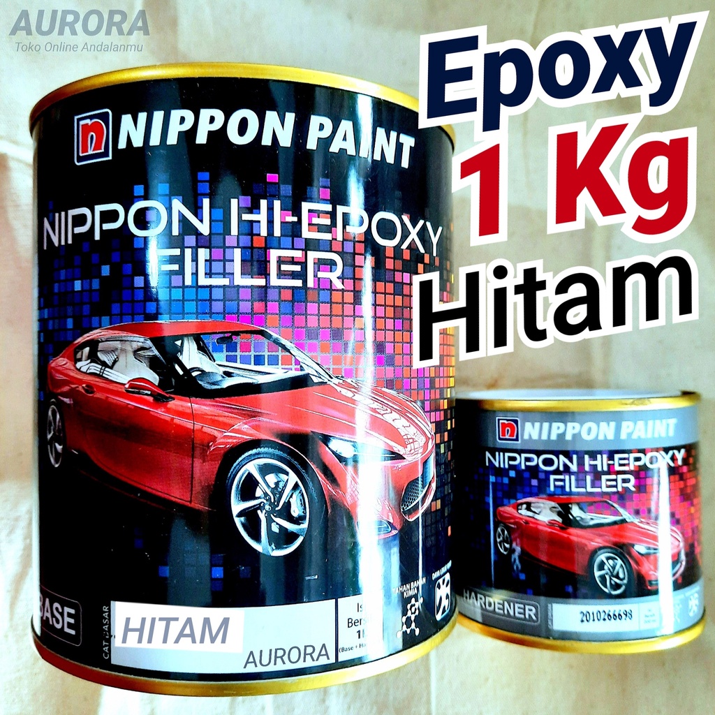 Epoxy Hitam Nippon Paint 1Kg Primer Black Dasaran Epoxy Nipon Filler Filer Poksi Foxy Foksi 1 Kg Kil