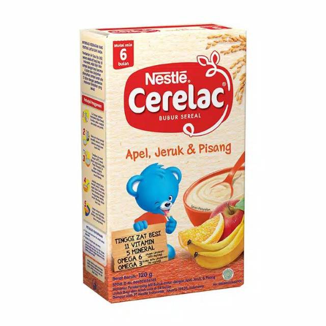 Nestle Cerelac 6+ Rasa Apel Jeruk Pisang Box 120g