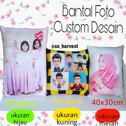 

NEW Bantal Foto 30x40cm(print 1sisi) Fullprint Bantal Custom Desain Cantik - Merah