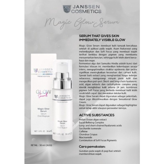 Janssen Cosmetics Glow Secret Serum 30ml Magic Glow Serum 30ml