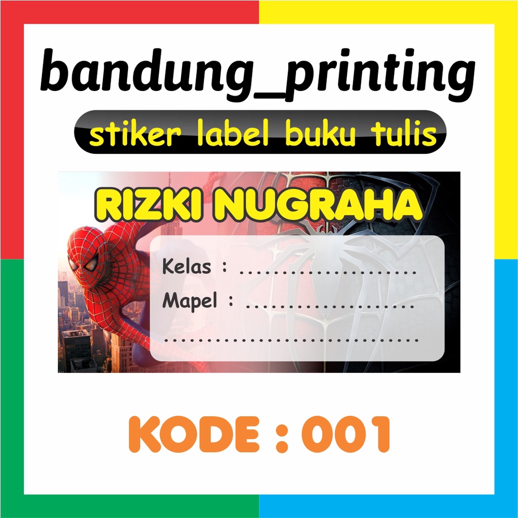 

stiker label untuk buku tulis dan buku pelajaran isi 27 pcs