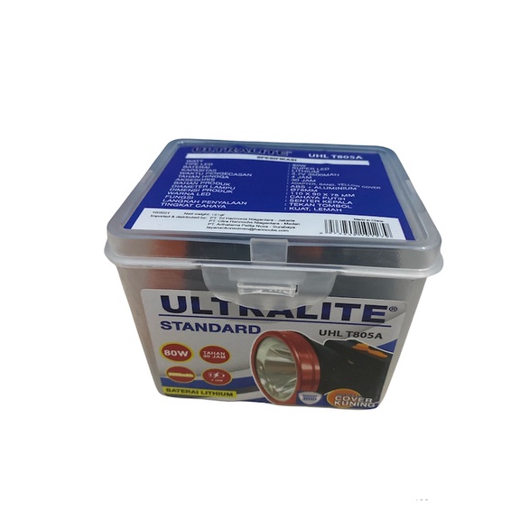 Ultralite Senter Kepala LED Super Terang Lithium UHL T805A LAMPU PUTIH 80 Watt Super LED Rechargeable FREE Cable Bundle Tahan Hingga 30 JAM