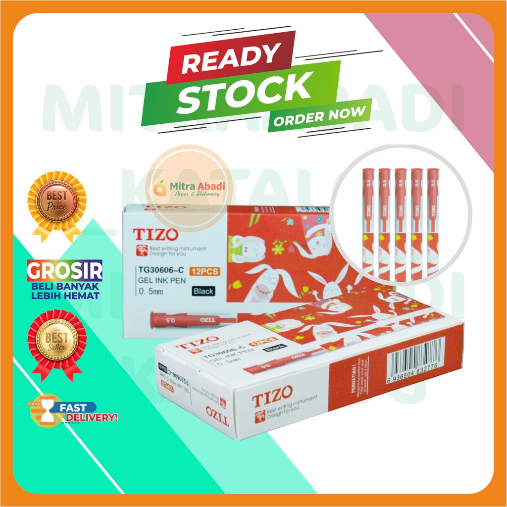 

(1 PACK) PULPEN TIZO GEL GELPEN MOTIF PULPEN JEL JELLY PEN TIZO BOLPEN