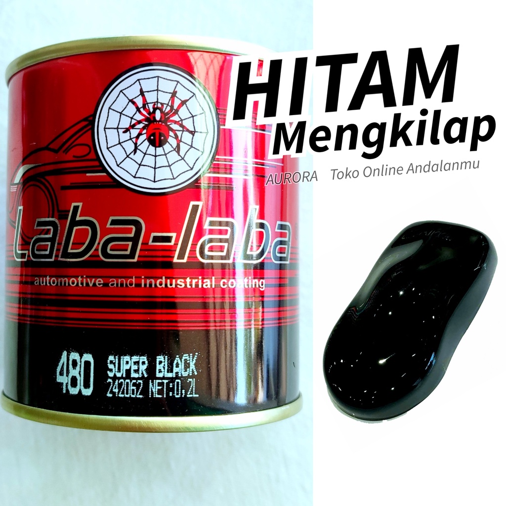 Cat Hitam Mengkilap Polos Laba Laba Spider Super Black Cet Mobil dan Motor Kualitas Premium Solid So