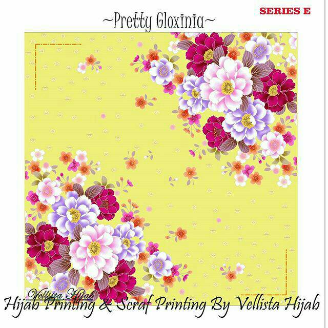 

[Pretty Gloxinia E] Hijab Printing / Scraf Printing / Kado Anniversary /Kado Wisuda /Kado Ulangtahun