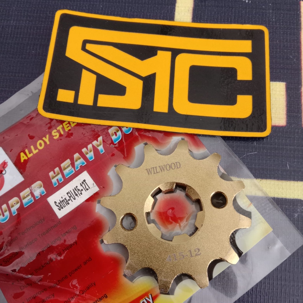 Front Sprocket Gear Gir Depan Suzuki Satria FU 150 Old - Rider 150 415 12T Wilwood Gold Baja-3