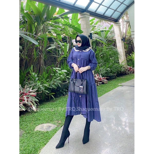 Midi dress kotak/midi dress Shaqueenara by TRQ,midi dress renda/midi dres TRQ new OZ/Fashion Bandung