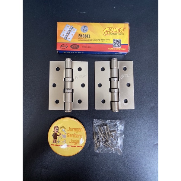 Engsel Jendela GOMEO 3” / Kepet Jendela Putih GOMEO 3” / PLATED HINGES 3" GOMEO