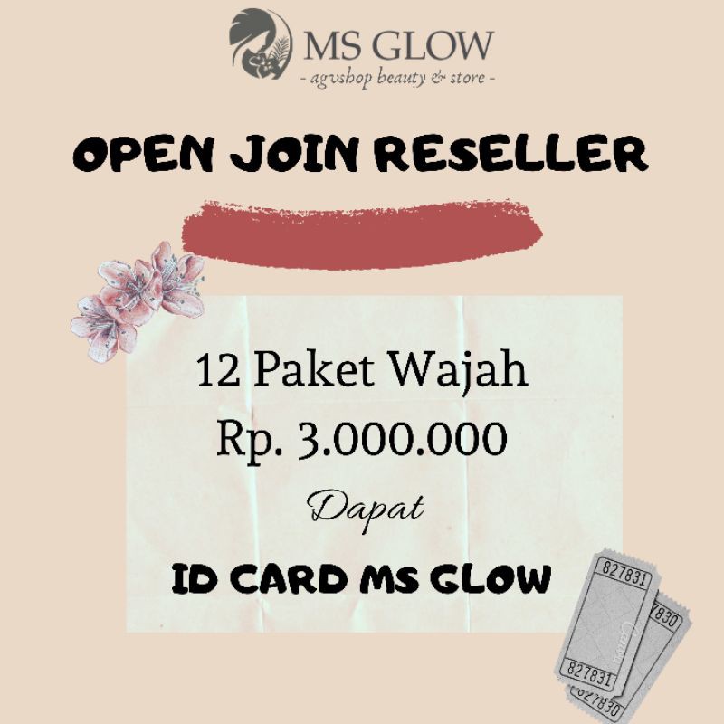 PAKET JOIN RESELLER (12 PAKET WAJAH) FREE ID CARD MS GLOW