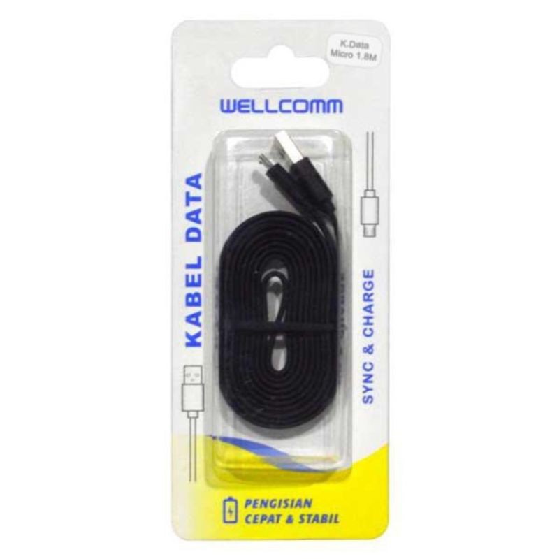 Kabel Data Type C  Micro USB WELLCOMM Kuat Berkwalitas Original