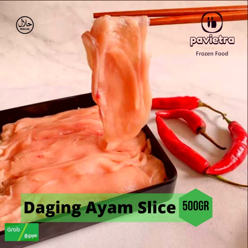 SLICE DADA AYAM FILLET / DADA AYAM SLICE 500 gram