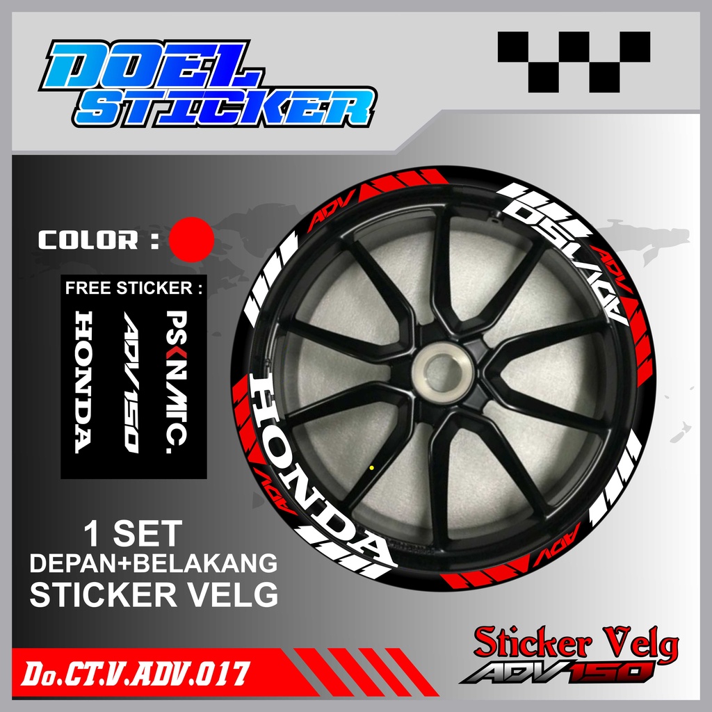 STICKER CUTTING LIST VELG HONDA ADV 150 VARIASI MOTOR DOEL 017