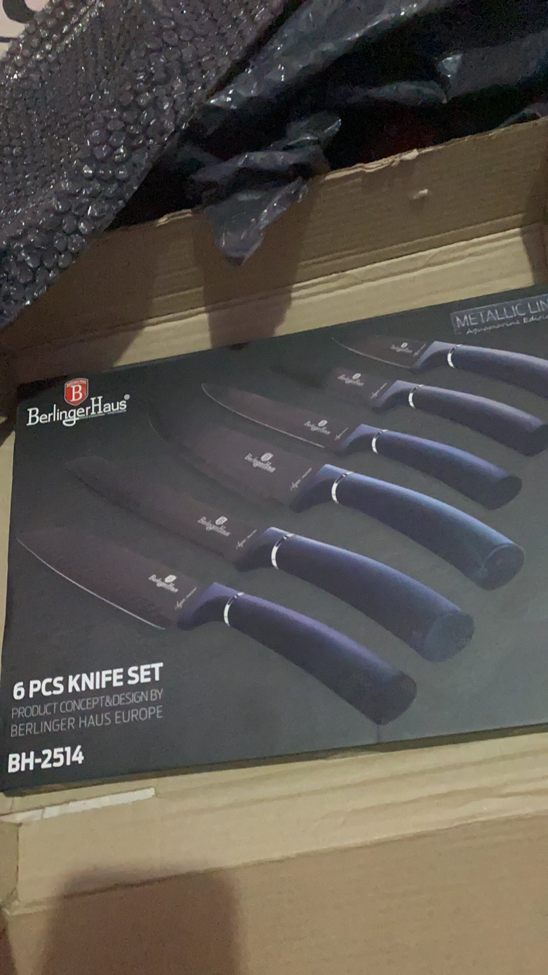 Berlinger Haus 6 Pcs Knife Set, Metallic Aquamarine /pisau Set Dapur