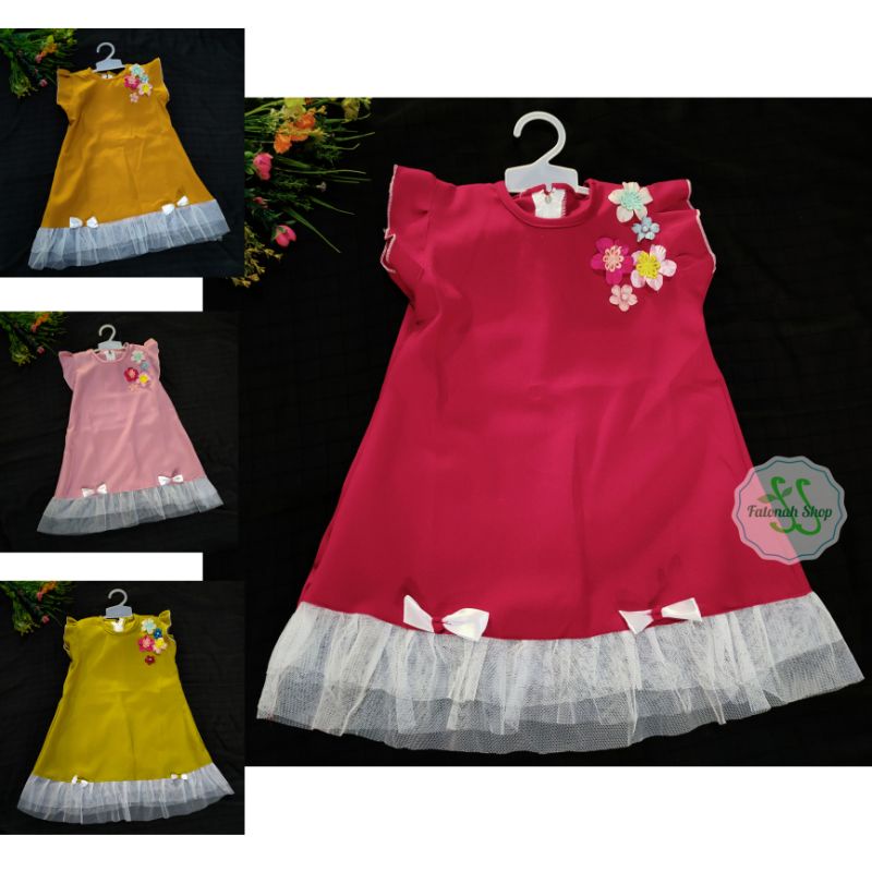 Dress anak usia pakai 1 2 tahun gauna anak cewek tutu baju pesta anak cewek ( dress diamond polos)