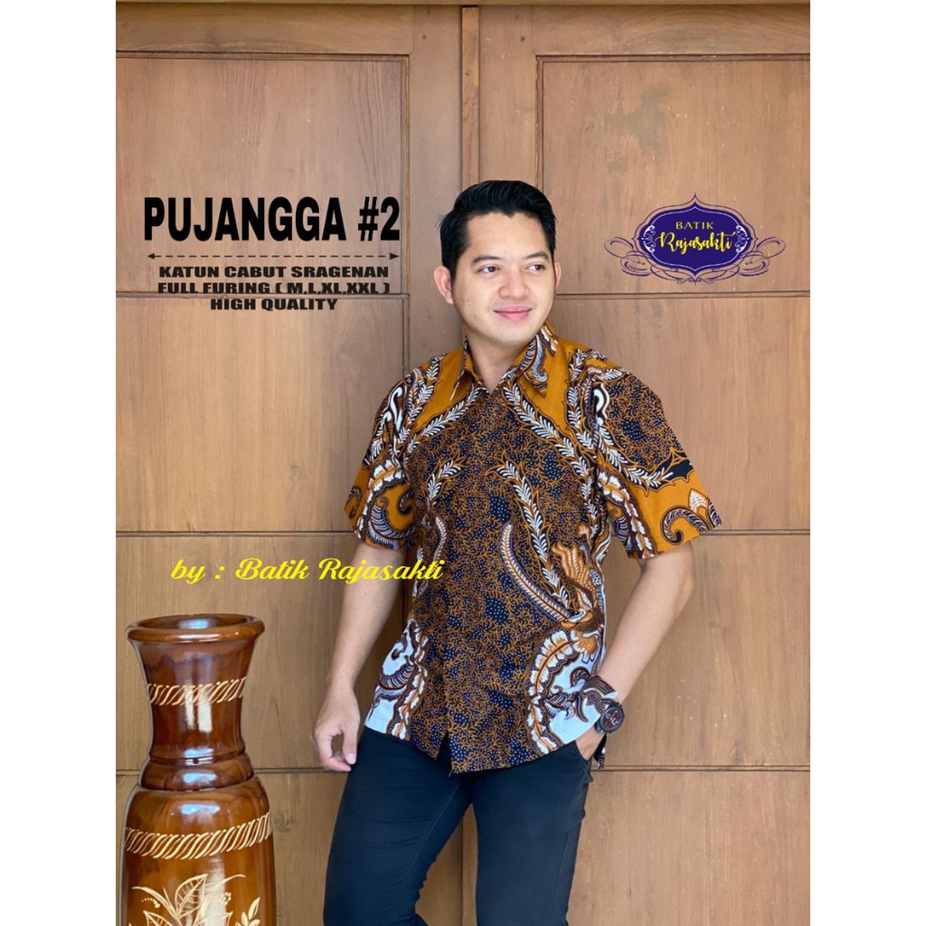 PUJANGGA PEN RAJASAKTI KEMEJA BATIK SOLO PRIA LENGAN PENDEK LAPIS FURING ATASAN BATIK PREMIUM MODERN KATUN HALUS BAHUWIRYA  BANAMITRA BANAMITRA PUTIH BANGSAWAN BAYU PUTRA BERLIAN BIRU BHARATAYUDA BIMASENA BIRENDRA BIRU INDAH BRAHMAKERTA BRAHMAKERTA MERAH