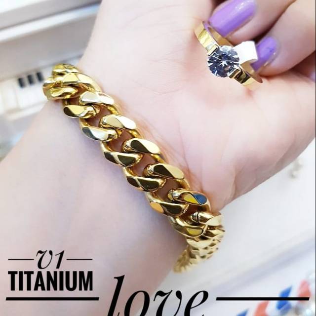 Titanium gelang dan cincin 0125k