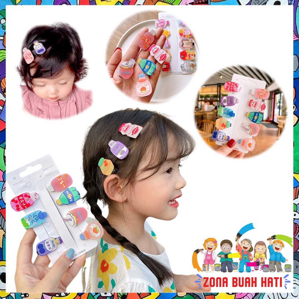 ZBH Jepit Rambut Anak Perempuan Lucu 1 Pcs Jepitan Rambut Mini Fashion Karakter Minuman Jepitan Hair Pin Gaya Korea Kids Soda Drinks Import Murah