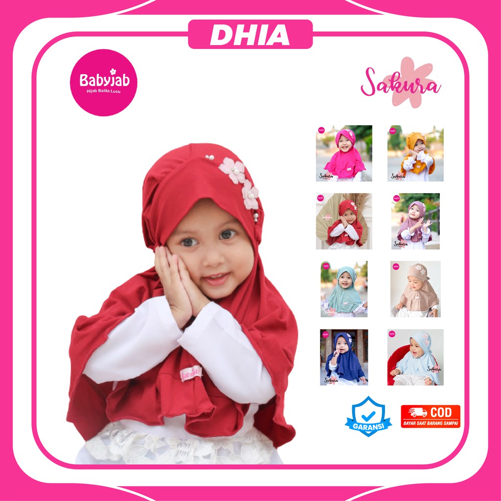Babyjab Hijab Sakura Krudung Anak Kecil 0-7 Tahun