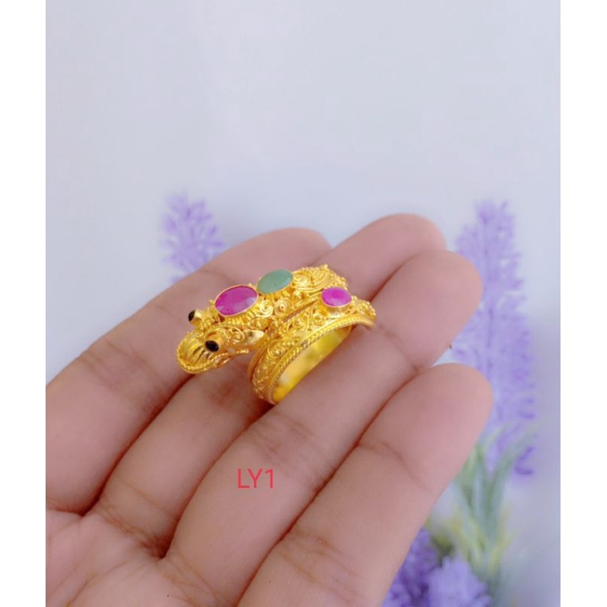 Cincin naga perak lapis emas
