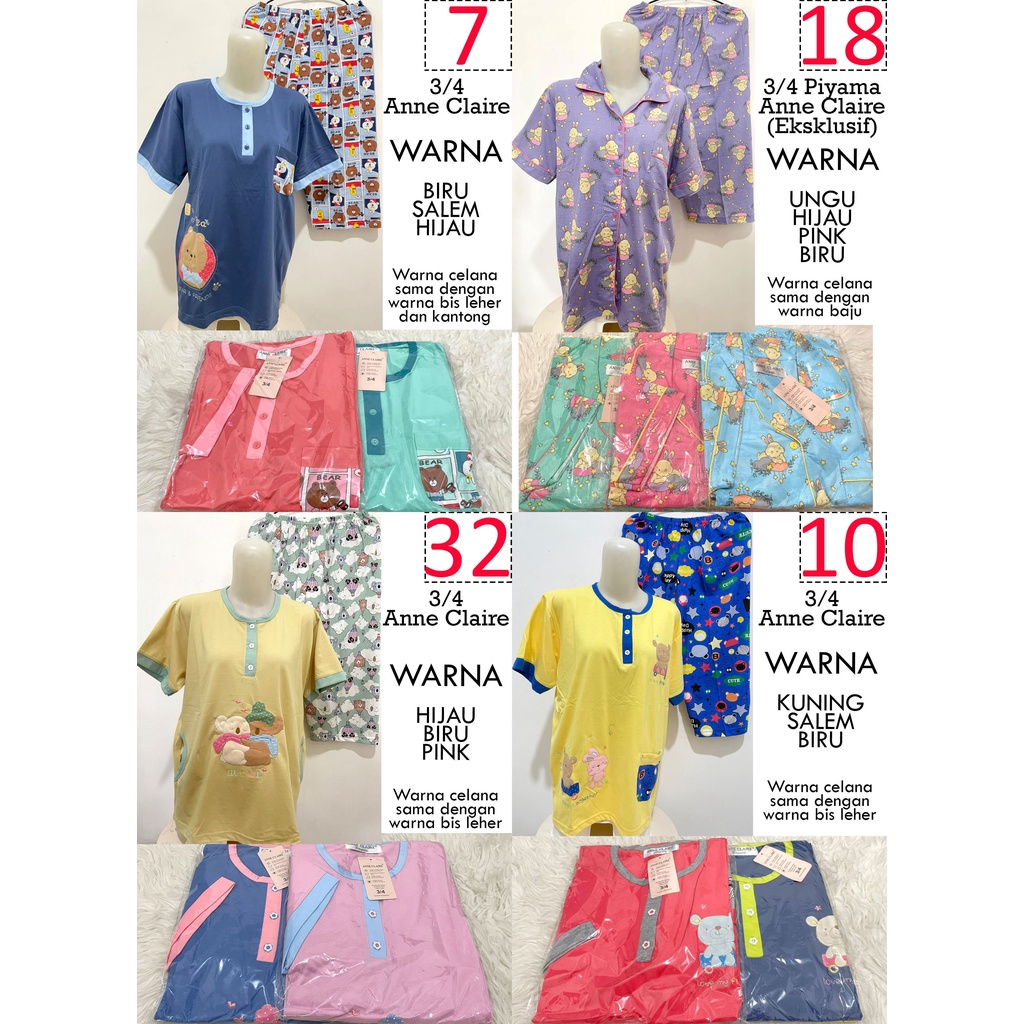 Babydoll 3 4 Anne Claire Celana Pendek Piyama Baju Tidur Babydoll 3 4 Anne Claire Celana Pendek Piyama Baju Tidur