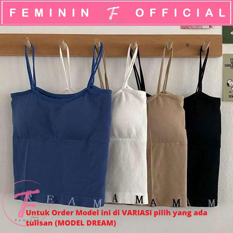 Feminin Tanktop Bra dengan Cup BH Singlet Atasan Wanita Import Murah-1