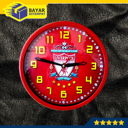 Jam Dinding Liverpool Tempel Wall Clock Sepak Bola Foot Ball Murah Grosir Hiasan Dinding