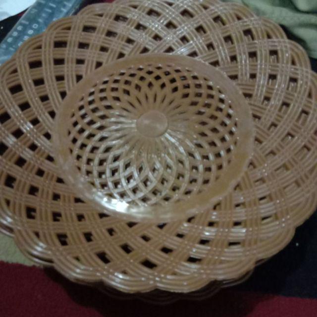 Jual !!! Piring Plastik Anyaman Rotan