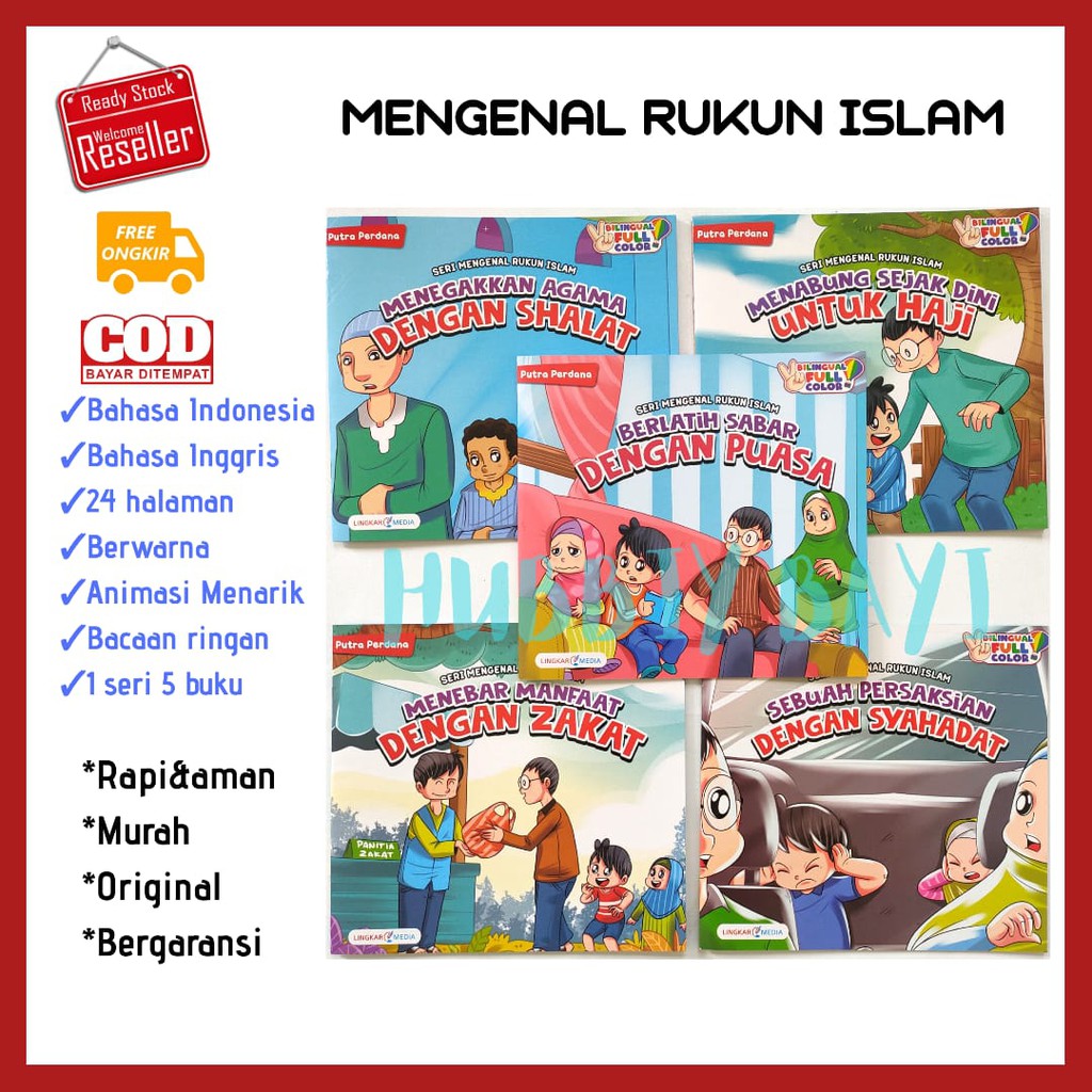 TERMURAH buku edukasi komik cerita dongeng belajar anak TK bayi muslim mengenal rukun islam berwarna