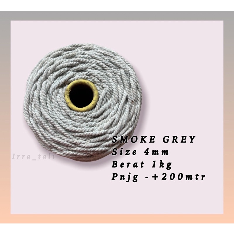 Tali katun warna SMOKE GREY