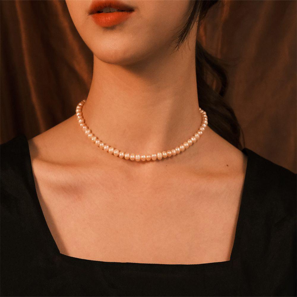 R-flower Imitasi Mutiara Kalung Pesta Baru Liontin Fashion Boho Bulat Besar