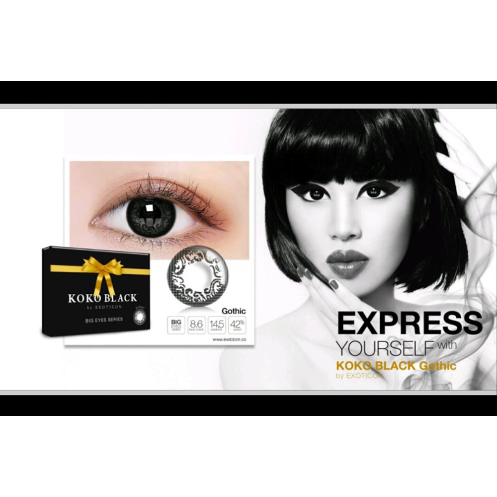 Softlens Terbaru X2 by EXOTICON BIG EYES Koko Black