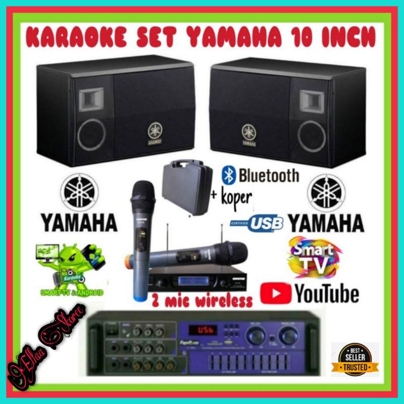 Karaoke Set Yamaha 10 Inch Ampli Bluetooth / Bisa Karaoke Di Smart Tv