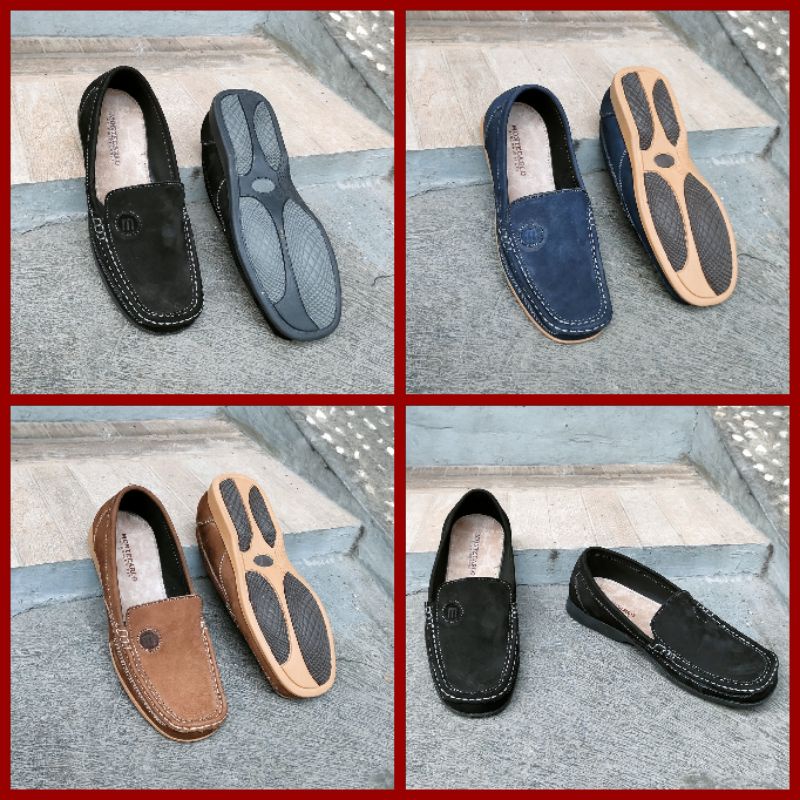 Sepatu kulit Montecarlo casual slip on