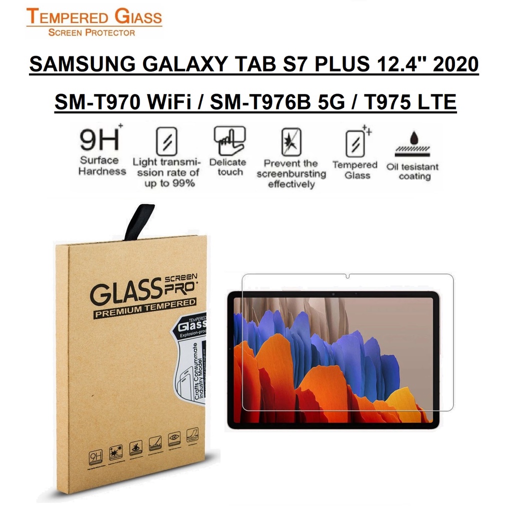 Tempered Glass Samsung Galaxy Tab S7 Plus 12.4 T975 T970 2020 TRIPLEDI Anti Gores Screen Protector