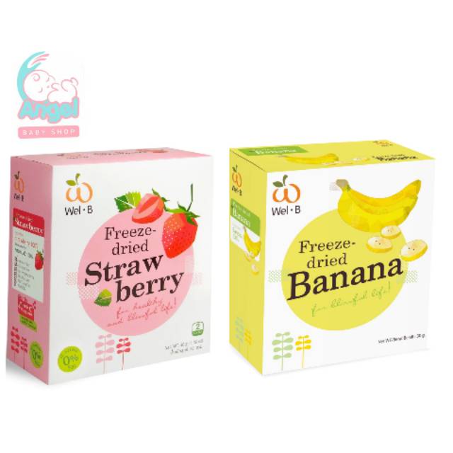 Wel.b freeze-dried strawbery 25gr,banana 30gr, Apple