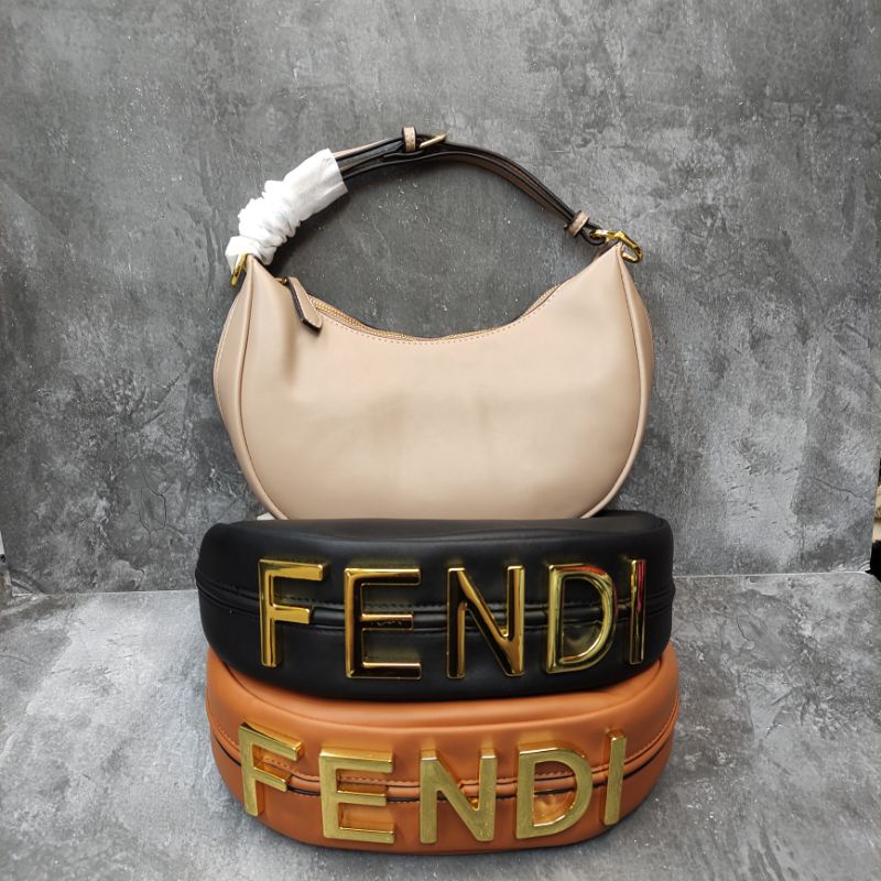 Fendigraphy Shoulder Hobo Bag/Fendi Halfmoon