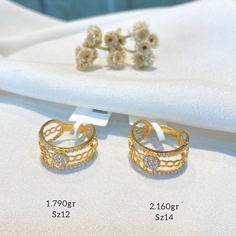 Cincin Emas Asli Model Terhits Kadar 375%/8Karat